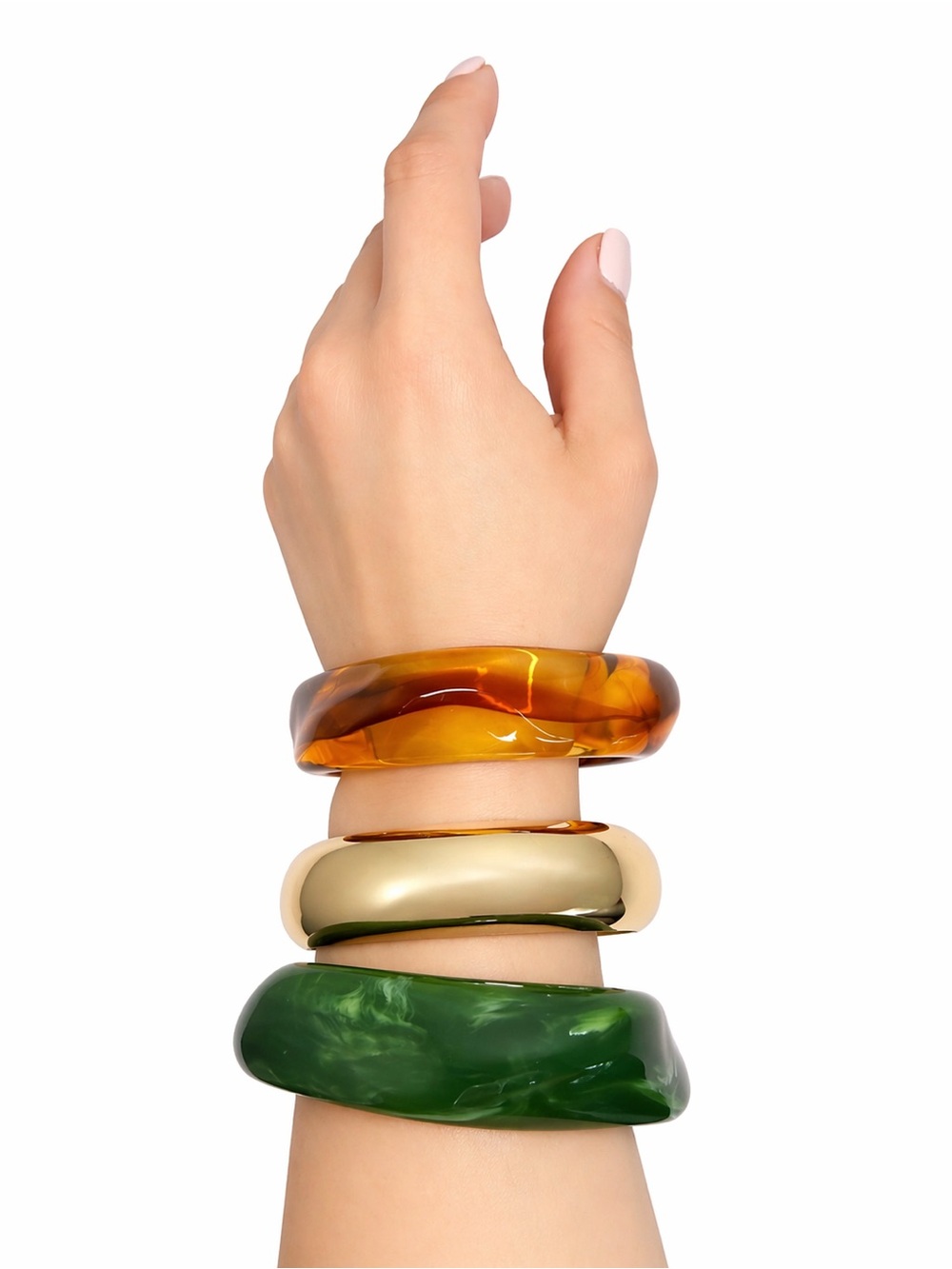 Chunky Resin Bangle Bracelet Set – Bold Statement Stack Bangles